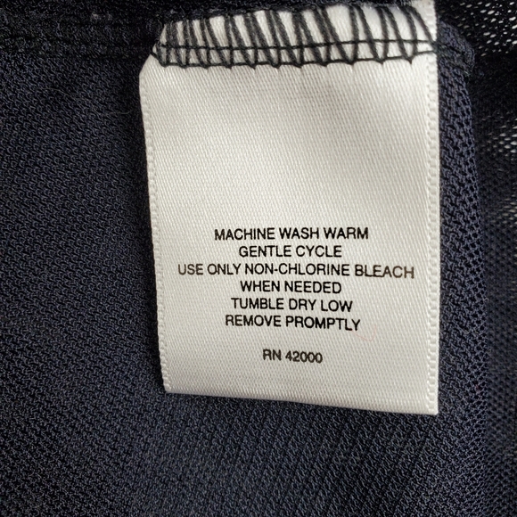 ATTENTION Stretch illusion net Cowl Neck Black Long Sleeve Top Sz M - Picture 9 of 9